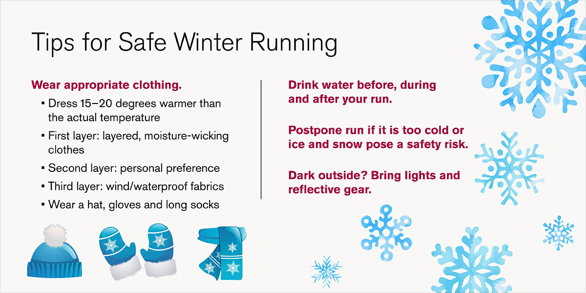 Tips for safe winter running graphic