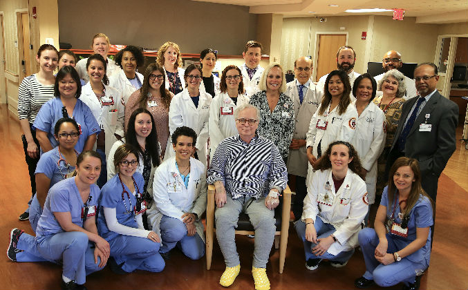 Lung transplant team with patient Jim Segreto