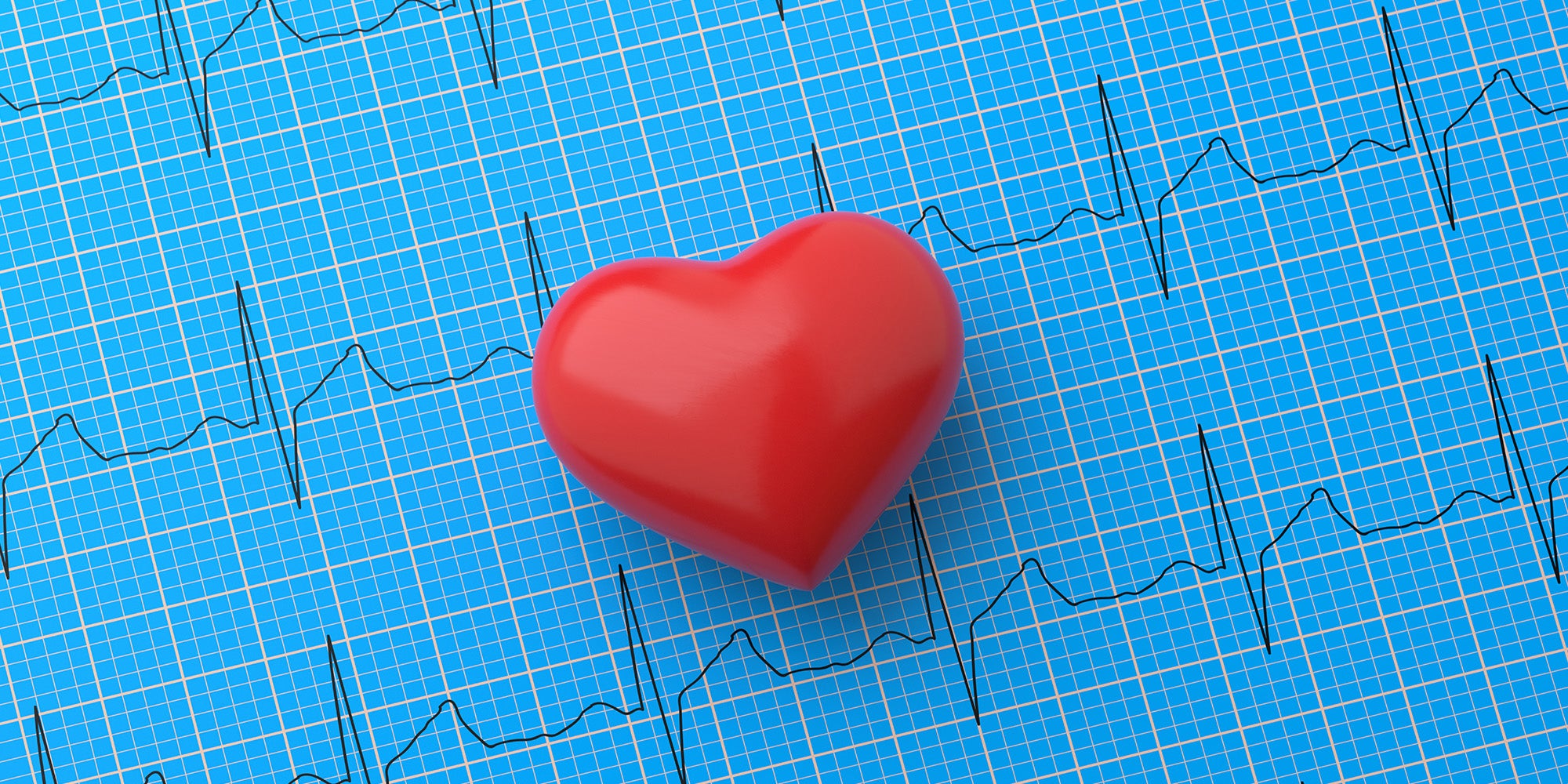 Heart rhythm patterns on piece of paper