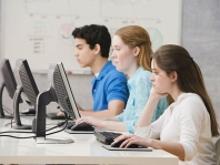 Students working at computers