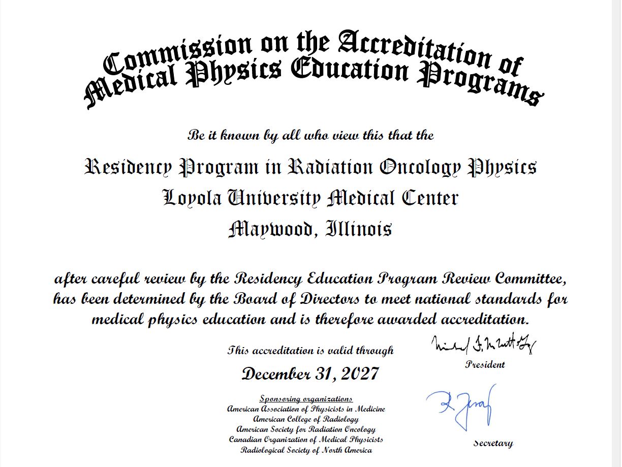 Radiation Oncology Certificate