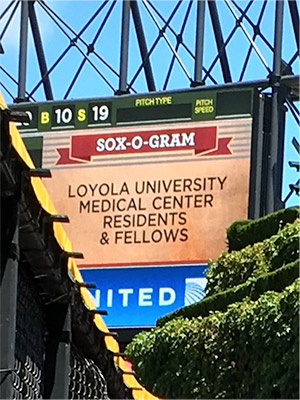 Loyola University Medical Center Residents and Fellows at baseball game