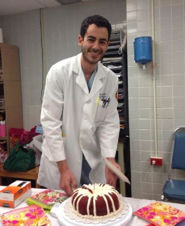 Dr. Tarik Ibrahim celebrating his birthday at work, Loyola University Medical Center