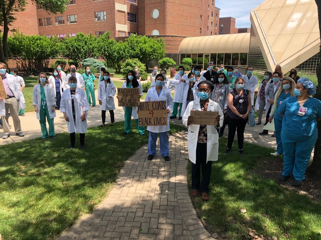 White coats for black lives outing