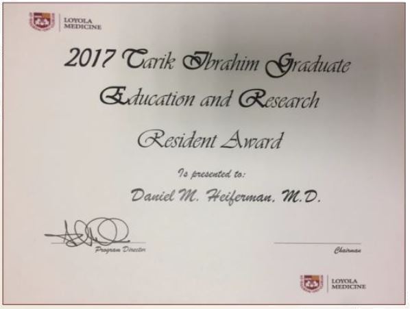 Tarik Ibrahim Graduate Education and Research Resident Award, TIGER